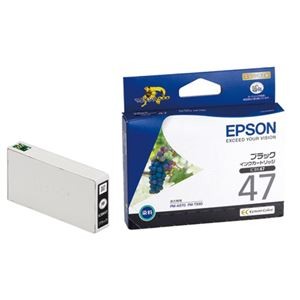 （まとめ） エプソン EPSON インクカートリッジ ブラック ICBK47 1個 【×4セット】
