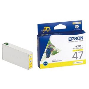 （まとめ） エプソン EPSON インクカートリッジ イエロー ICY47 1個 【×4セット】