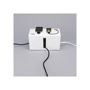 (まとめ) バッファロー ケーブルボックス 電源タップ＆ケーブル収容 Sサイズ ホワイト BSTB01SWH 1個 【×2セット】