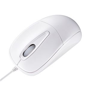 （まとめ） サンワサプライ 静音マウス 光学式 USB有線 ホワイト MA-122HW 1個 【×6セット】