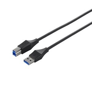 (まとめ) バッファロー ユニバーサルコネクター USB3.0 スリムケーブル (A)オス-(B)オス ブラック 1m BSUABSU310BK 1本 【×4セット】