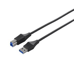 (まとめ) バッファロー ユニバーサルコネクター USB3.0 スリムケーブル (A)オス-(B)オス ブラック 2m BSUABSU320BK 1本 【×4セット】