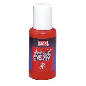 （まとめ） マックス 瞬乾スタンプ台専用補充インク 30ml 赤 SA-30アカ 1個 【×10セット】
