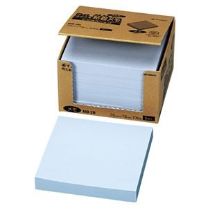 (まとめ) ニチバン ポイントメモ 再生紙 ビジネスパック 75×75mm ブルー MB-2B 1パック(5冊) 【×5セット】