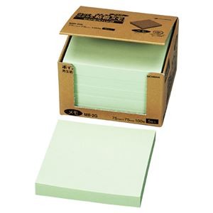 (まとめ) ニチバン ポイントメモ 再生紙 ビジネスパック 75×75mm グリーン MB-2G 1パック(5冊) 【×5セット】