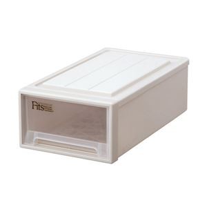 （まとめ） 天馬 Fits フィッツケース クローゼット W300×D530×H180mm カプチーノ S-30CAP 1個 【×2セット】