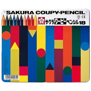 (まとめ) サクラクレパス クーピーペンシル 18色(各色1本) 缶入 FY18 1缶 【×4セット】