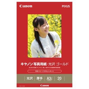 （まとめ） キヤノン Canon 写真用紙・光沢 ゴールド 印画紙タイプ GL-101A3N20 A3ノビ 2310B009 1冊（20枚） 【×2セット】
