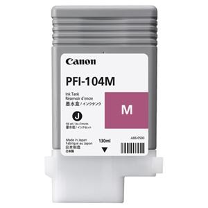（まとめ） キヤノン Canon インクタンク PFI-104 染料マゼンタ 130ml 3631B001 1個 【×6セット】