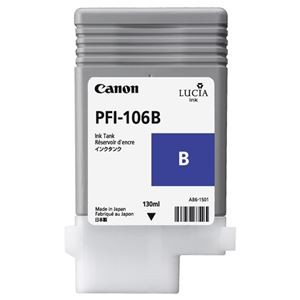 （まとめ） キヤノン Canon インクタンク PFI-106 顔料ブルー 130ml 6629B001 1個 【×6セット】