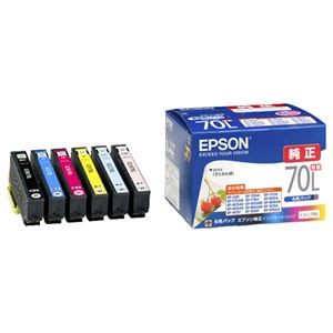 （まとめ） エプソン EPSON インクカートリッジ 増量6色パック IC6CL70L 1箱（6個：各色1個） 【×3セット】
