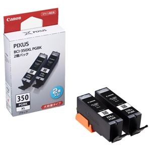 （まとめ） キヤノン Canon インクタンク BCI-350XLPGBK2P ブラック 大容量 6552B005 1箱（2個） 【×3セット】