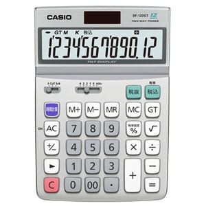 (まとめ) カシオ CASIO エコマーク付電卓 12桁 デスクタイプ DF-120GT-N 1台 【×2セット】