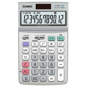 (まとめ) カシオ CASIO エコマーク付電卓 12桁 ジャストタイプ JF-120GT-N 1台 【×5セット】