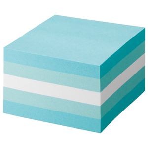 （まとめ） TANOSEE ふせん カラーブロック 75×75mm パステルブルー 1冊 【×5セット】
