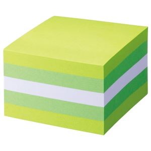 （まとめ） TANOSEE ふせん カラーブロック 75×75mm パステルグリーン 1冊 【×5セット】