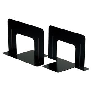 （まとめ） TANOSEE ブックエンド T型 ワイド ブラック 1組（2枚） 【×5セット】