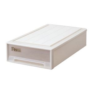 （まとめ） 天馬 Fits フィッツケース スリムL W440×D740×H180mm カプチーノ 1個 【×2セット】