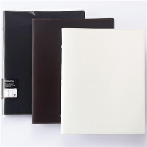 (まとめ) プロッシモ リサイクルレザーファイル A4タテ 30穴 10枚収容 背幅20mm ブラック PROR30A4BK 1冊 【×3セット】