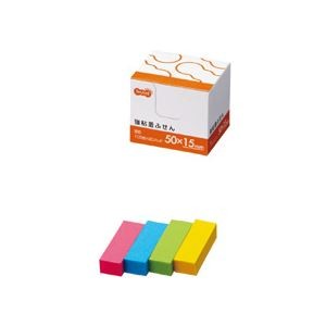 （まとめ） TANOSEE 強粘着ふせん 50×15mm 4色 1パック（20冊） 【×5セット】