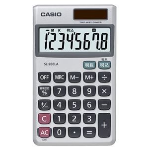 (まとめ) カシオ CASIO 電卓 8桁 手帳サイズ SL-900LA-N 1台 【×5セット】