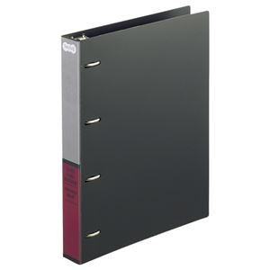 （まとめ） TANOSEE ネームカードホルダー A4タテ 4穴 300名用 ヨコ入れ ブラック 1セット（10冊） 【×3セット】
