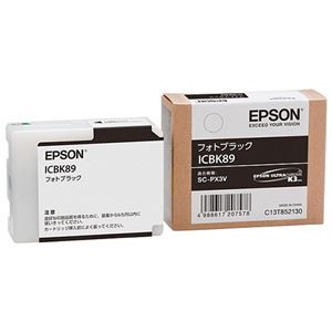 （まとめ） エプソン EPSON インクカートリッジ フォトブラック ICBK89 1個 【×3セット】