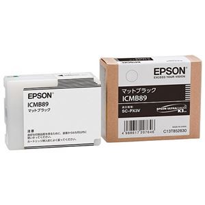 （まとめ） エプソン EPSON インクカートリッジ マットブラック ICMB89 1個 【×3セット】