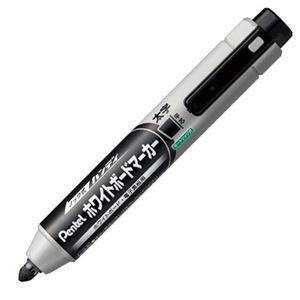 (まとめ) ぺんてる ノック式ハンディ ホワイトボードマーカー 太字平芯 黒 MWXN6M-A 1本 【×30セット】