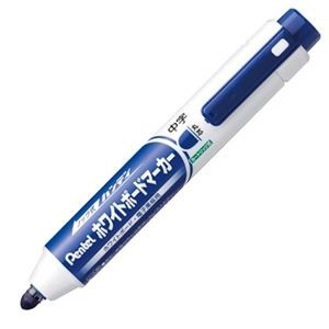 (まとめ) ぺんてる ノック式ハンディ ホワイトボードマーカー 中字丸芯 青 MWXN5M-C 1本 【×30セット】