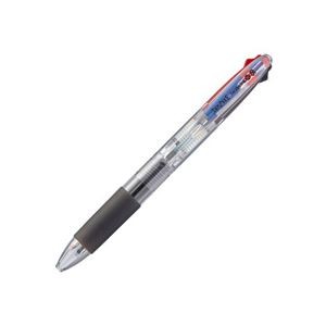 （まとめ） TANOSEE ノック式油性3色ボールペン（なめらかインク） 極細 0.5mm 1本 【×20セット】