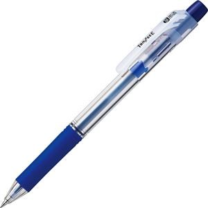 （まとめ） TANOSEE ノック式油性ボールペン ロング芯タイプ 0.5mm 青 1セット（10本） 【×5セット】