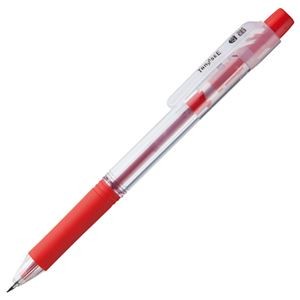（まとめ） TANOSEE ノック式油性ボールペン ロング芯タイプ 0.7mm 赤 1本 【×60セット】