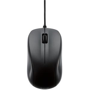 （まとめ） エレコム USB光学式マウス 3ボタン RoHS指令準拠 Mサイズ ブラック M-K6URBK／RS 1個 【×5セット】