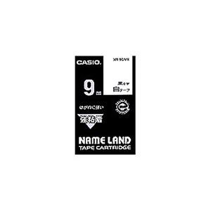 （まとめ） カシオ CASIO ネームランド NAME LAND 強粘着テープ 9mm×5.5m 白／黒文字 XR-9GWE 1個 【×5セット】