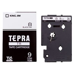 （まとめ） キングジム テプラ TR テープカートリッジ 9mm 白／黒文字 TC9S 1個 【×4セット】