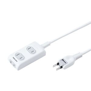 (まとめ) サンワサプライ 火災予防安全タップ ホコリ防止シャッター付 2P・3個口 2.0m TAP-TSH32N 1個 【×5セット】