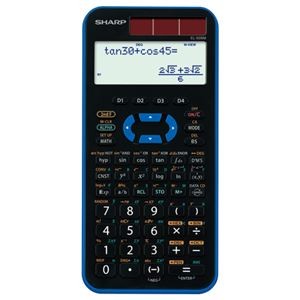 （まとめ） シャープ SHARP スタンダード関数電卓 10桁 ハードケース付 ブルー EL-509M-AX 1台 【×2セット】