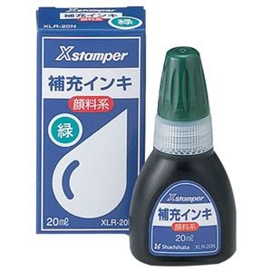 （まとめ） シヤチハタ Xスタンパー 補充インキ 顔料系全般用 20ml 緑 XLR-20N 1個 【×10セット】