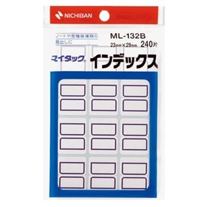 (まとめ) ニチバン マイタック インデックス 紙ラベル 中 23×29mm 青枠 ML-132B 1パック(240片：12片×20シート) 【×30セット】