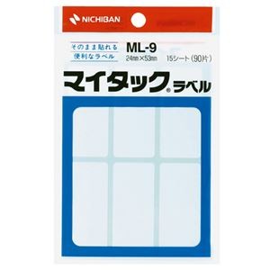 (まとめ) ニチバン マイタックラベル 一般無地 24×53mm ML-9 1パック(90片：6片×15シート) 【×30セット】