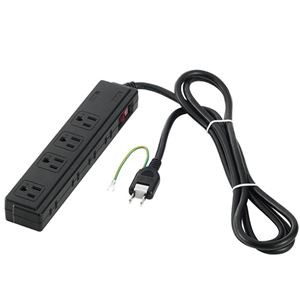 (まとめ) バッファロー 2/3ピン式電源タップ 4+4個口タイプ 雷サージ防止/集中スイッチ付 2m ブラック BSTAPSDC820BK 1個 【×2セット】