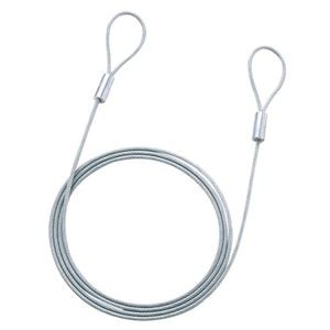 (まとめ)サンワサプライ eセキュリティ(ワイヤー、2.0m・3.5mm) SLE-1W-2【×10セット】