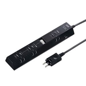 (まとめ)サンワサプライ 便利タップACアダプタ対応 TAP-B40BK【×2セット】
