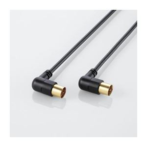 (まとめ)エレコム アンテナケーブル(L型-ストレート) AV-ATLS20BK【×5セット】