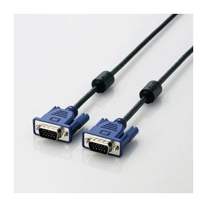 （まとめ）エレコム RoHS準拠 D-Sub15ピン（ミニ）ケーブル CAC-20BK／RS【×3セット】