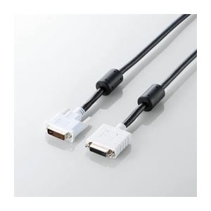 （まとめ）エレコム DVI延長ケーブル（アナログ／デジタル） CAC-DVIE20BK【×2セット】