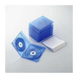 （まとめ）エレコム Blu-rayディスクケース（2枚収納タイプ） CCD-BLU210CBU【×3セット】