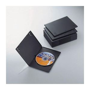 (まとめ)エレコム スリムDVDトールケース CCD-DVDS03BK【×10セット】
