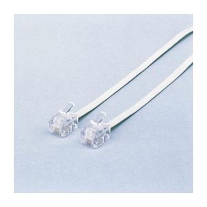 (まとめ)エレコム スリムモジュラケーブル(白) MJ-15WH【×5セット】